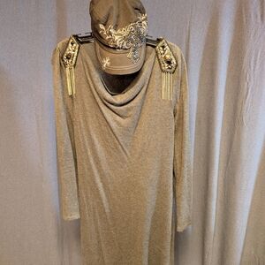 a.n.a Dark Gray Knit Sweater With Matching Hat.